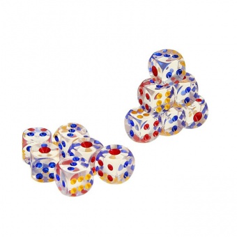 Кубик игральный прозрачный 14мм (кости игральные)